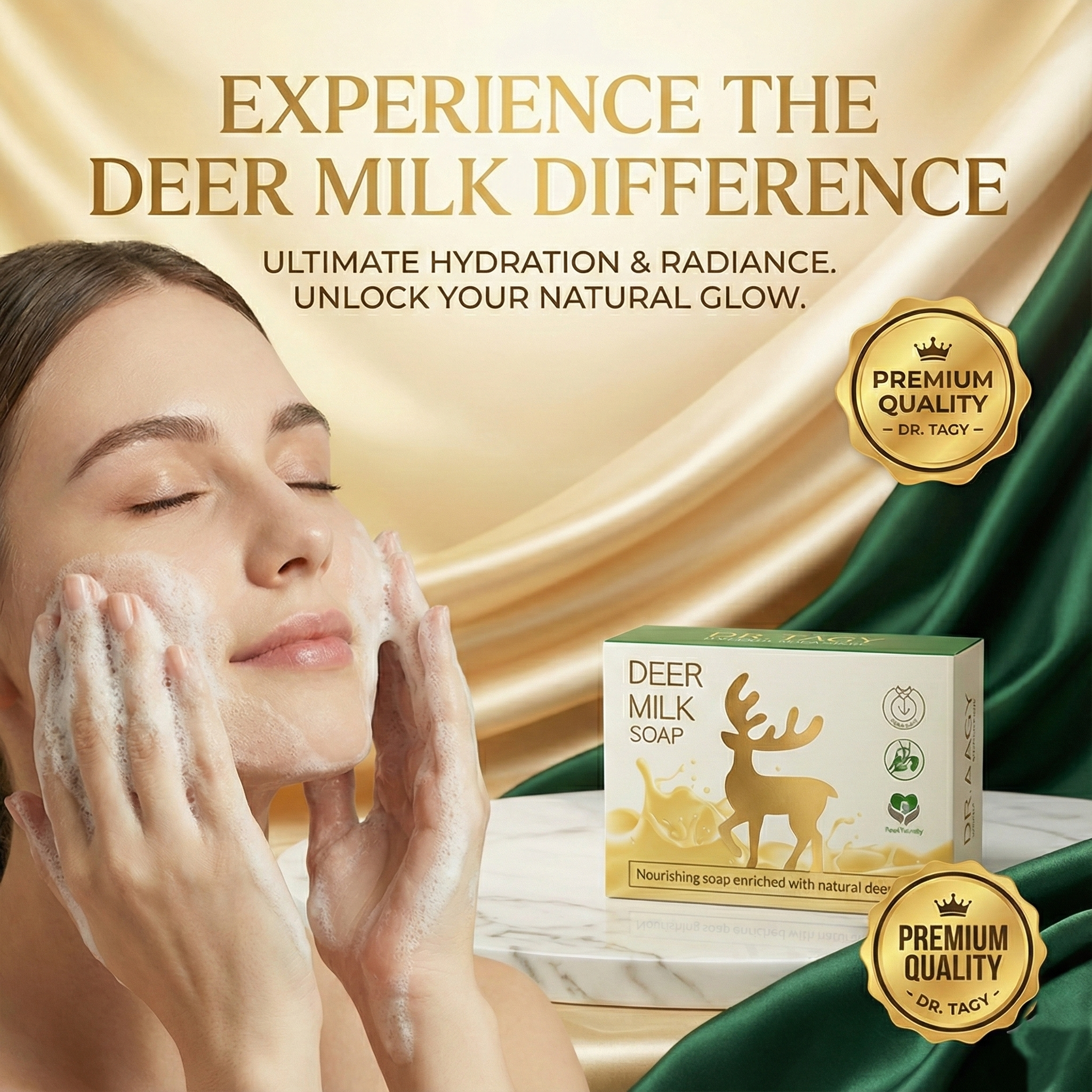 Deer Milk Soap by DR TAGY – Natural Brightening & Moisturizing Luxury Bar