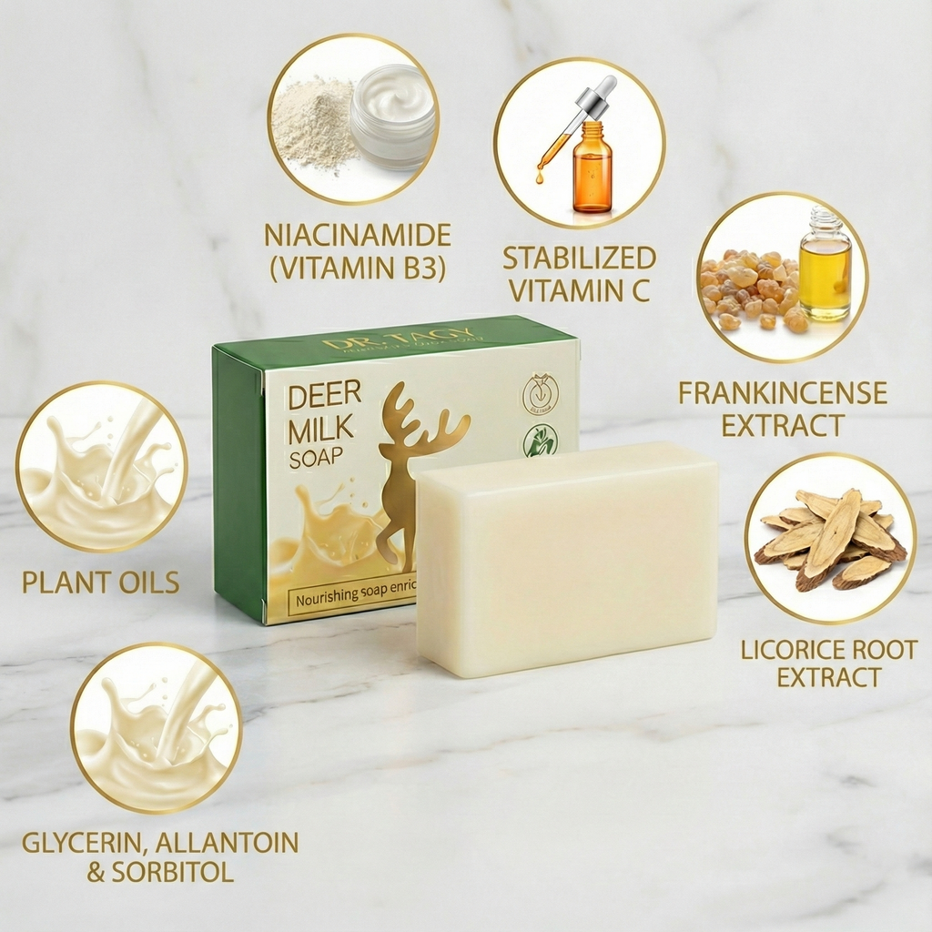 Deer Milk Soap by DR TAGY – Natural Brightening & Moisturizing Luxury Bar