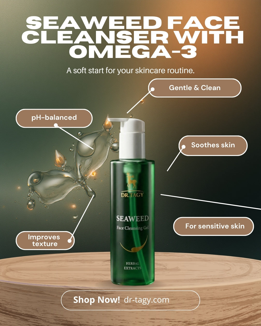 Seaweed Face Cleanser with Omega-3 – 200 ml
